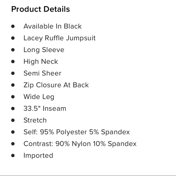 Lace Ruffled Jumpsuit- Size Large - Picture 8 of 8